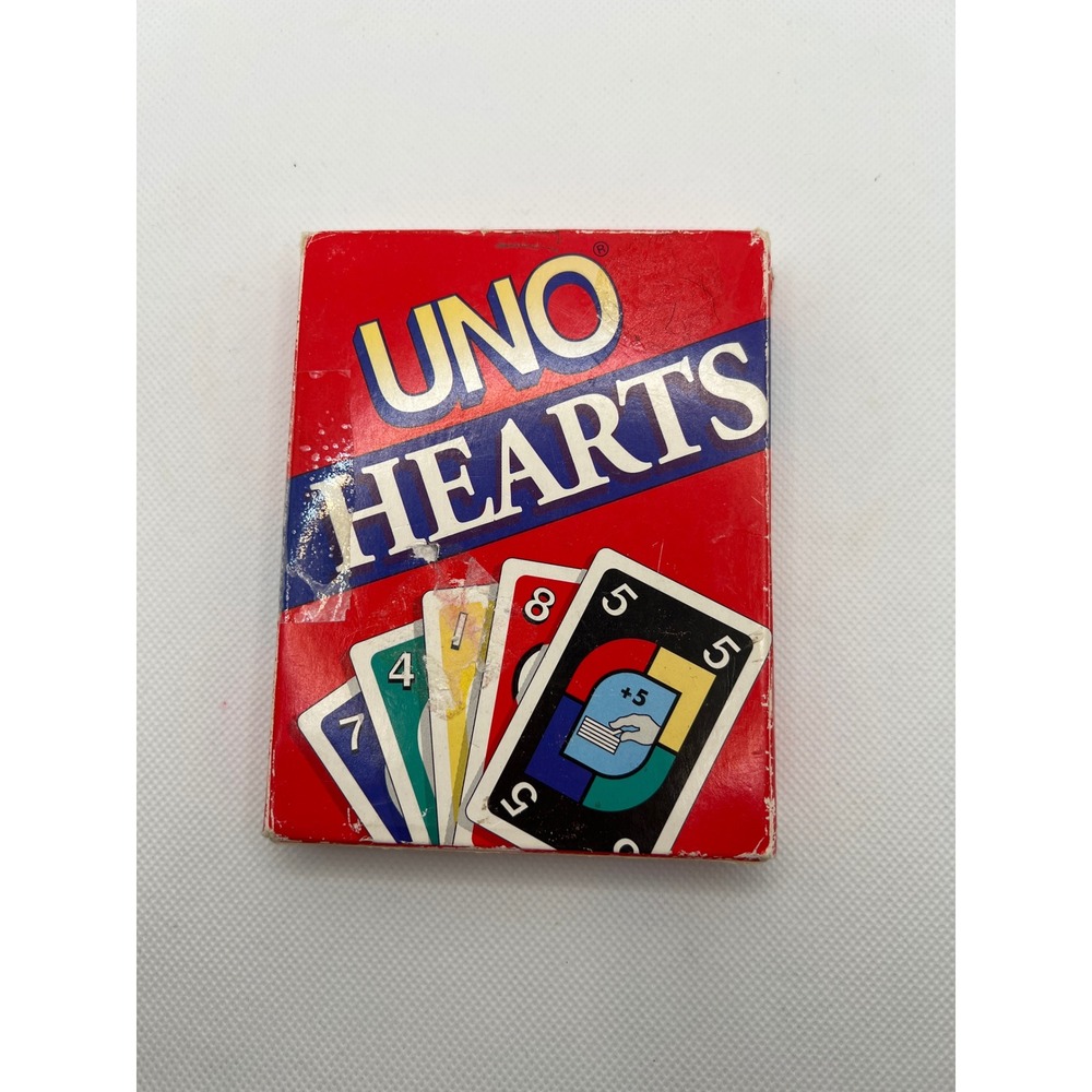 Mattel UNO Hearts Card Complete Game OS Red Good 1995 Vintage Family Game 1010